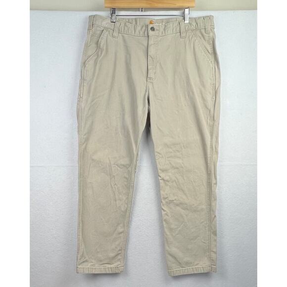 Carhartt 40X30 Men's Tan Relaxed Fit Canvas Work Wear Utility Gorpcore Pants - Picture 1 of 9